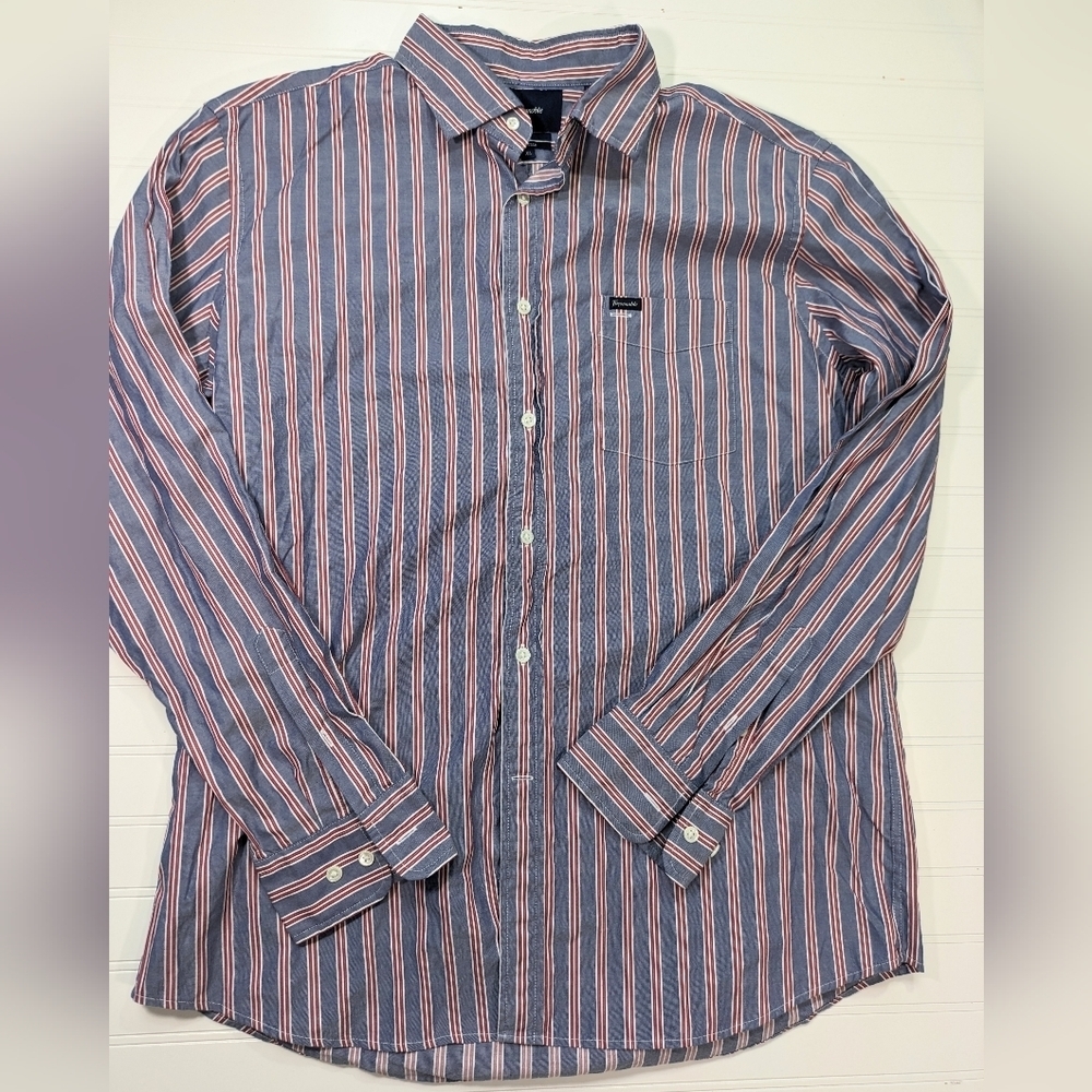 Faconnable Blue Striped Deauville Club Dress Shirt